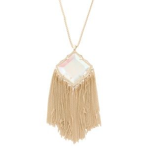 Kendra Scott Kingston Necklace Gold Iridescent Stone